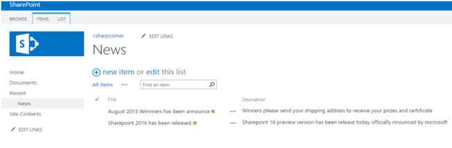 SharePoint list